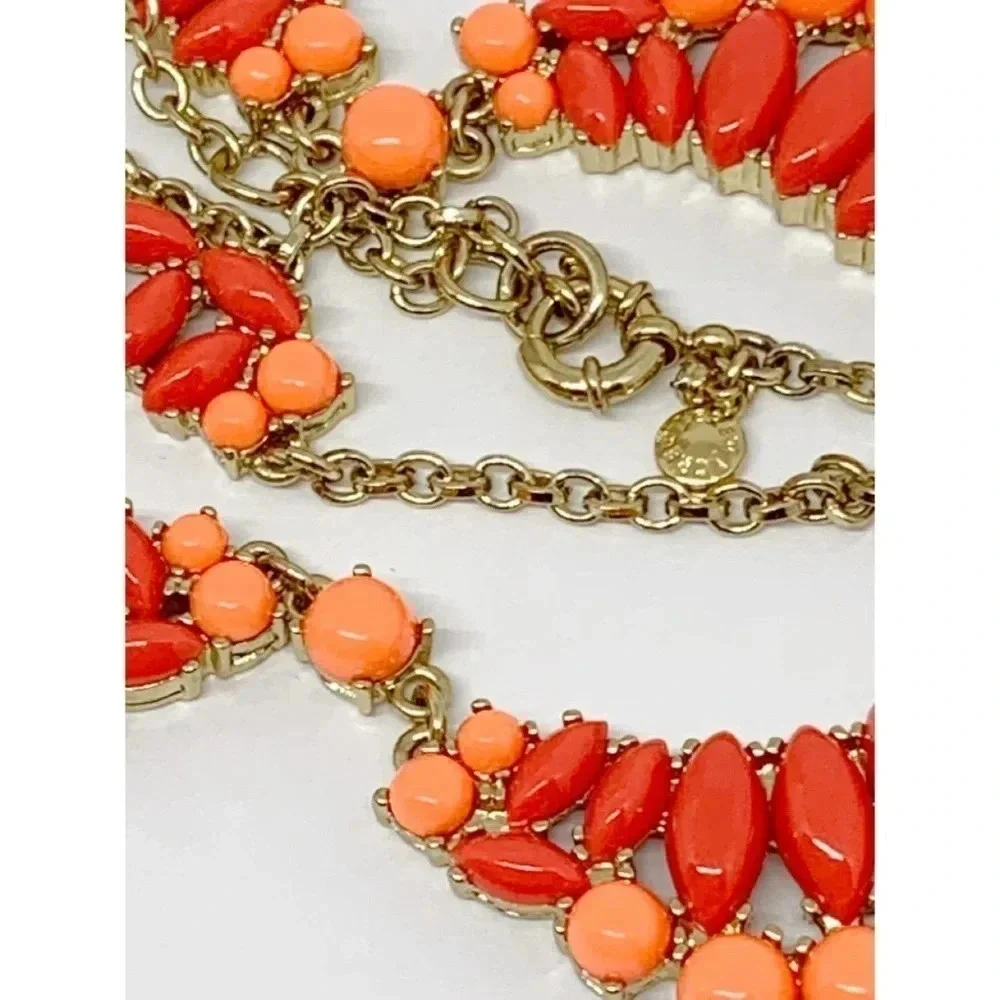 J. Crew Bright Orange Coral Necklace